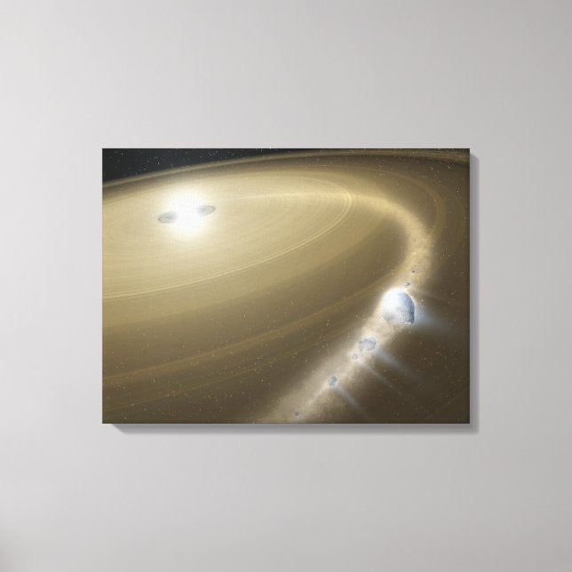A comet being torn to shreds around a dead star canvas print (Front)
