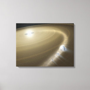 A comet being torn to shreds around a dead star canvas print