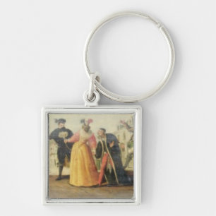 A Commedia Dell'Arte Troupe Before a Renaissance T Keychain