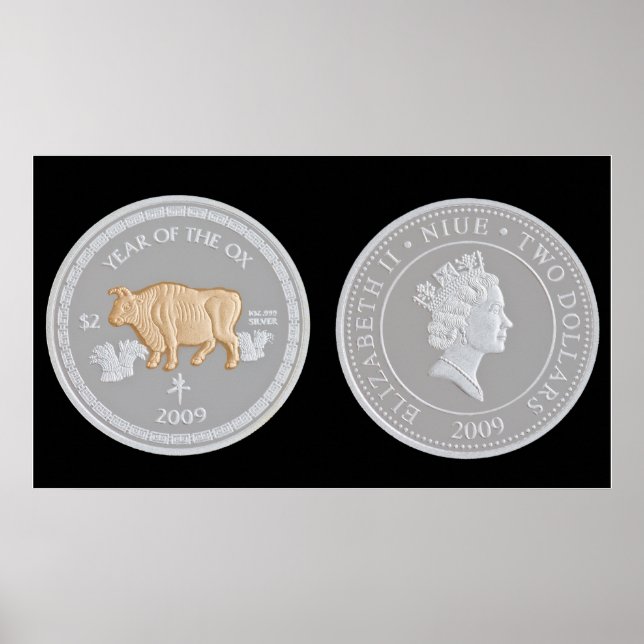 A commemorative silver coin poster (Front)