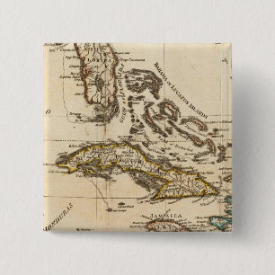 A Compleat Map of the West Indies 2 Inch Square Button