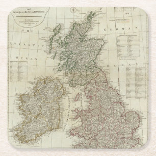 A complete map of the British Isles Square Paper Coaster