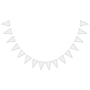 A completely white, featureless surface fills the bunting flags