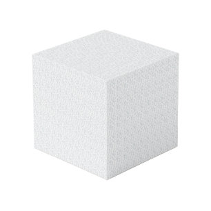 A completely white, featureless surface fills the  cube