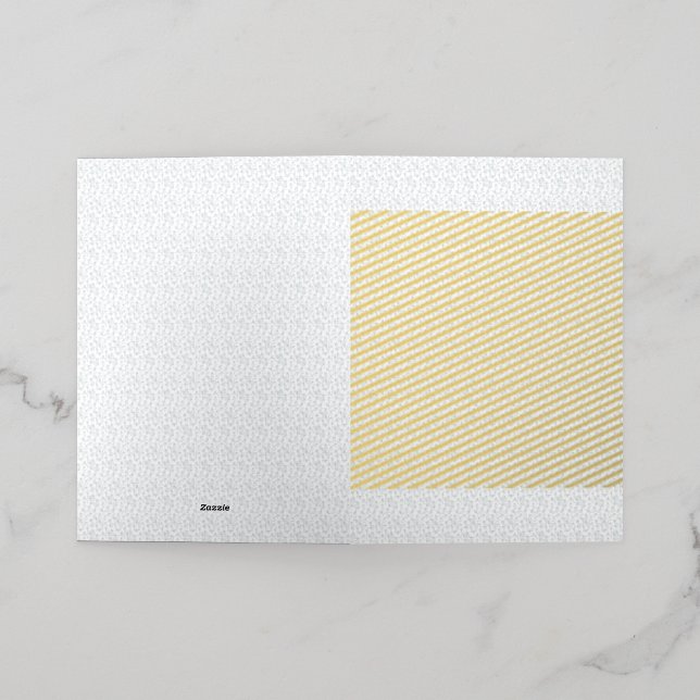 A completely white, featureless surface fills the  foil greeting card (Outside Laydown)