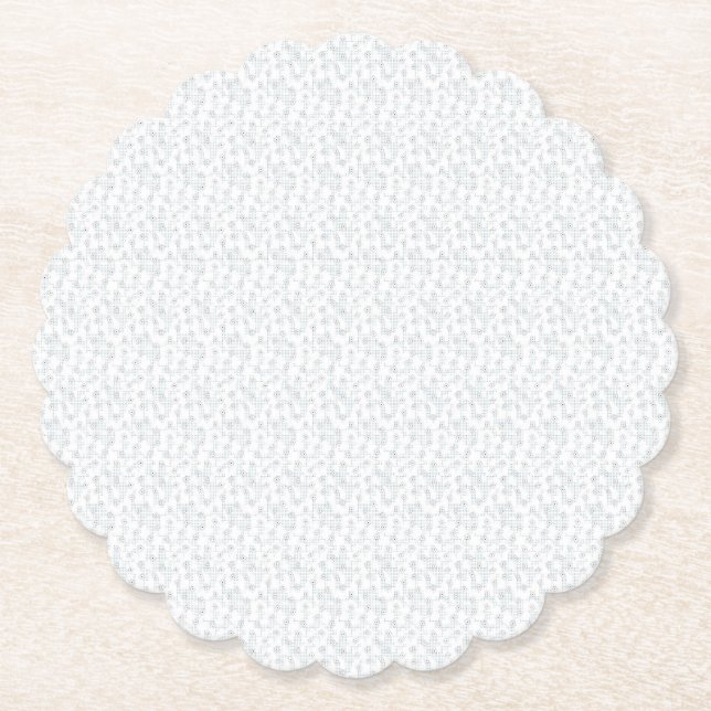 A completely white, featureless surface fills the  paper coaster (Front)
