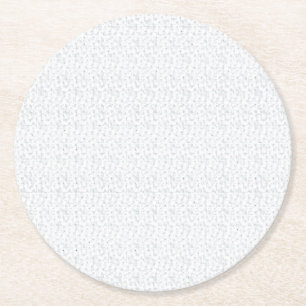 A completely white, featureless surface fills the  round paper coaster