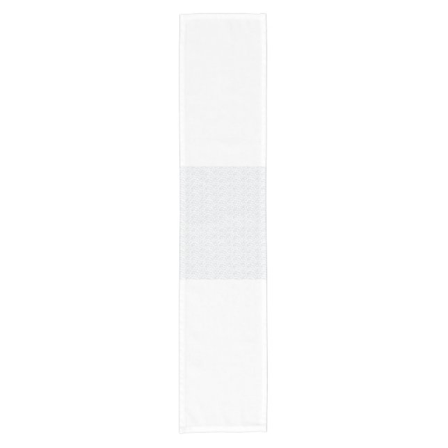 A completely white, featureless surface fills the  short table runner (Front)