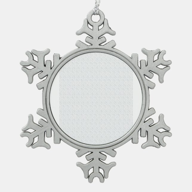 A completely white, featureless surface fills the  snowflake pewter christmas ornament (Front)