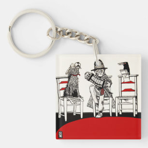 A Concert Party with Dog Crow Old Man Accordion Keychain