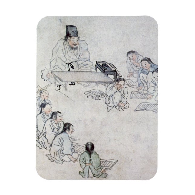 A Confucian Classroom (Sodang) (colour print) Magnet (Vertical)