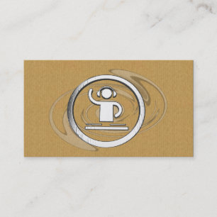 A cool cardboard silver DJ logo business card