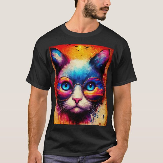 A Cool Cat Illustrated T-Shirt (Front)
