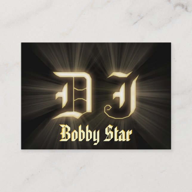 A cool DJ gold laser ligt business card (Front)
