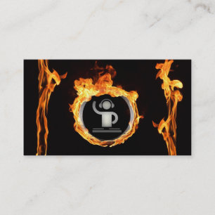 A cool flaming DJ business card