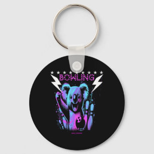 A Cool Koala Bear Bowling With Lightning Strike Keychain