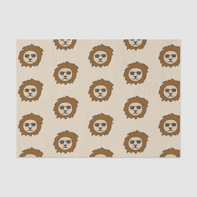 A Cool Lion with Sunglasses Tissue Paper (Front)