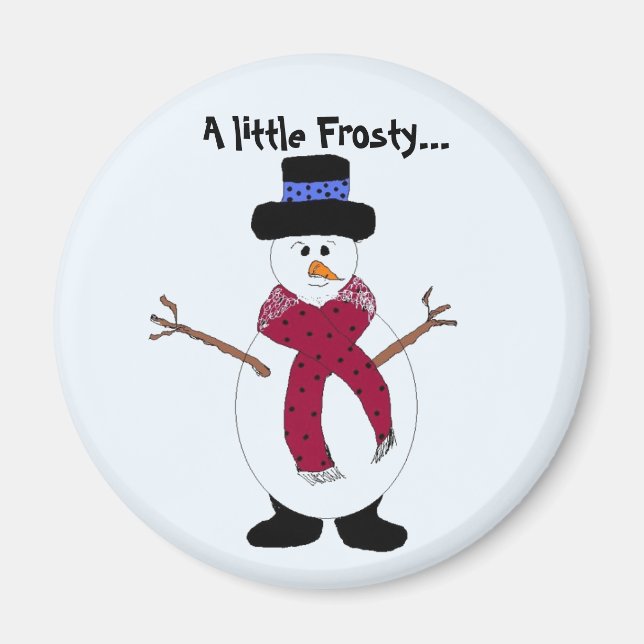 A Cool Little Snowman Magnet (Front)