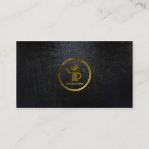 A cool matte black and gold DJ business card