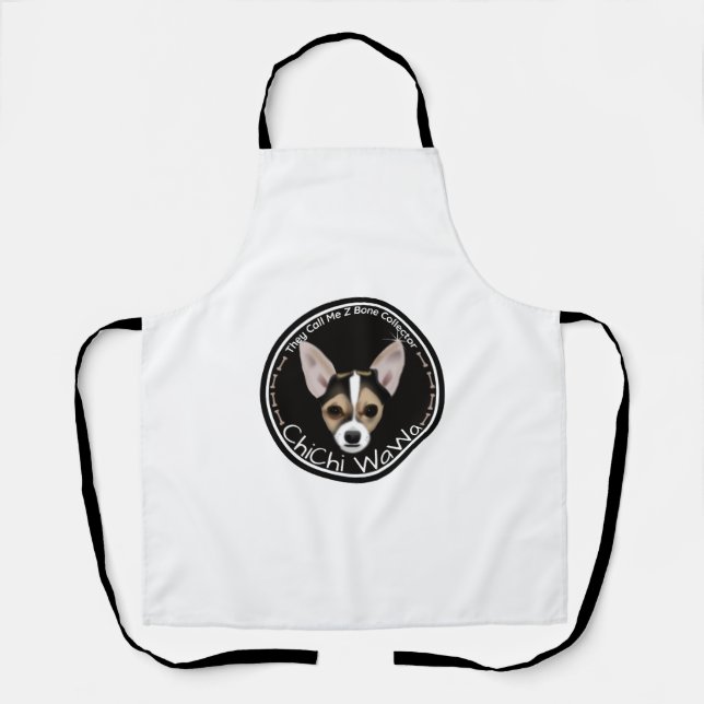 A Cool Original Chihuahua Black & Brown Graphic Apron (Front)