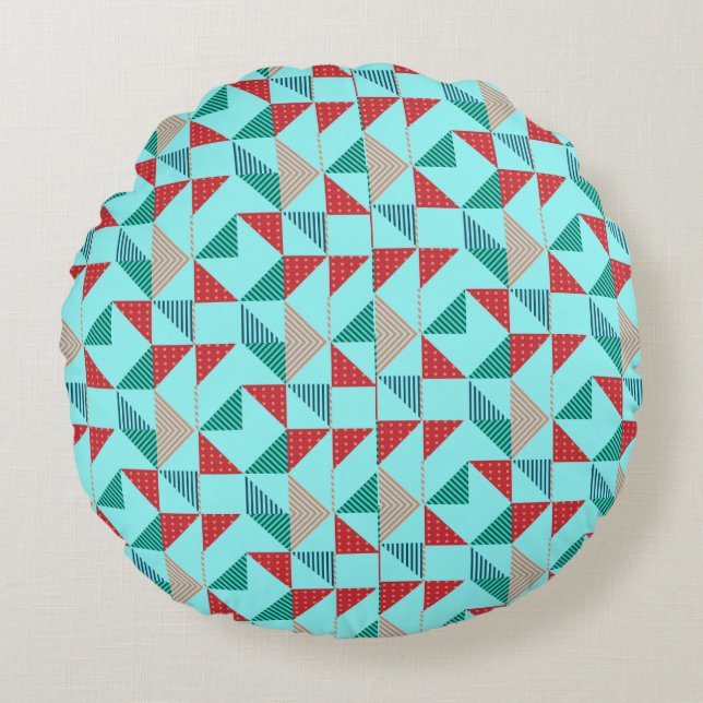 A Cool Retro Pattern Design Round Pillow (Front)