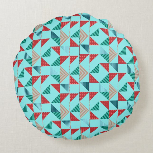 A Cool Retro Pattern Design Round Pillow (Back)