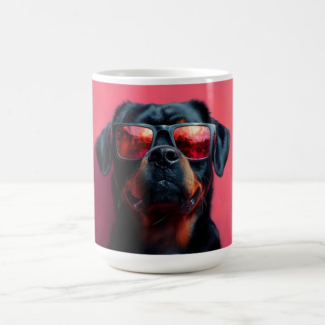 A cool rottweiler with sunglasses coffee mug (Center)