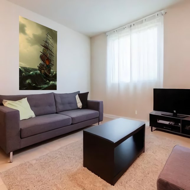 A cool ship on the stormy ocean | AI Art Poster (Creator Uploaded)