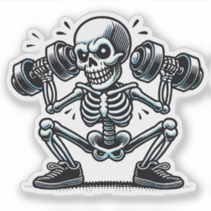A cool skeleton working out