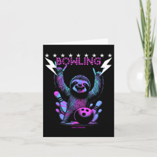 A Cool Sloth Bowling With Lightning Strike Card