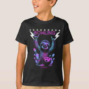 A Cool Sloth Bowling With Lightning Strike T-Shirt