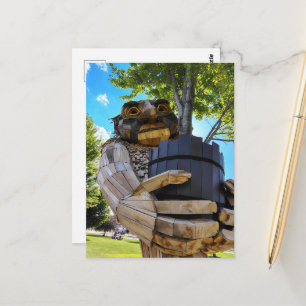 A Cool Troll Holds Up a Tree Postcard