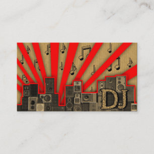 A cool vintage cardboard DJ icon business card
