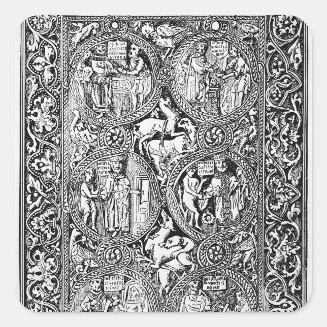 A copy of  ivory back Queen Melisende's Psalter Square Sticker (Front)