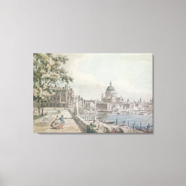 A copy of part of a drawing by Canaletto, of St. P Canvas Print (Front)