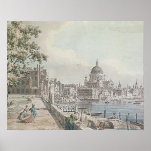 A copy of part of a drawing by Canaletto, of St. P Poster