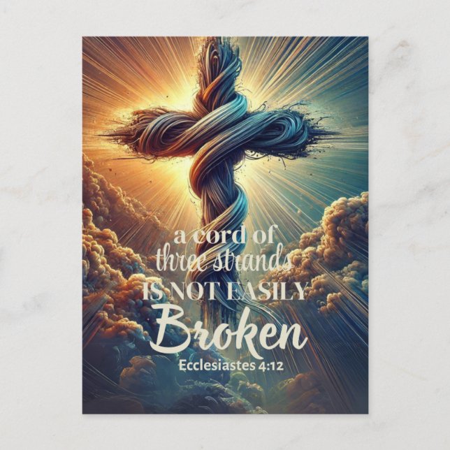 "A cord of three strands" Ecclesiastes 4:12 Postcard (Front)
