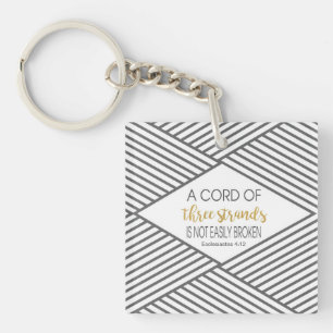 A cord of three strands is not easily broken keychain