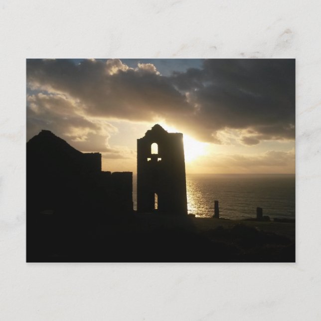 A Cornish Sunset Wheal Coates Postcard (Front)