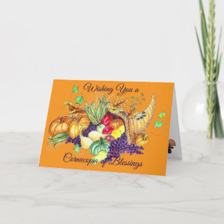 A Cornucopia of Blessings Thank You Card