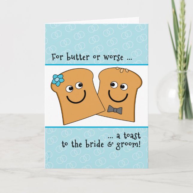A Corny Toast to Bride and Groom Wedding Congrats Card (Front)