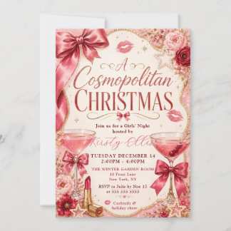 A Cosmopolitan Christmas Girls Night Invitation