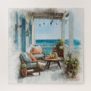A Cosy Seaside Balcony Jigsaw Puzzle