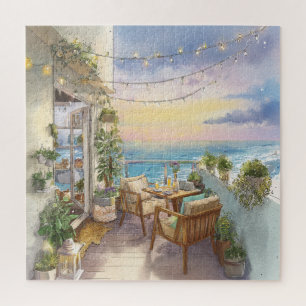 A Cosy Seaside Balcony Jigsaw Puzzle