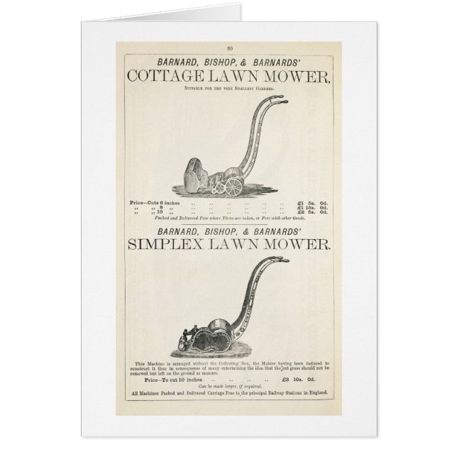 A Cottage and Simplex lawnmower, illustration from (Front)