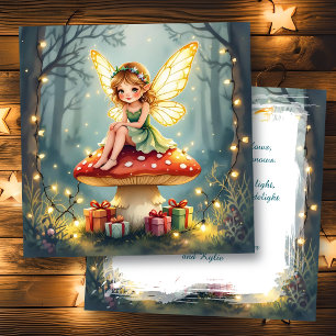 A Cottage Core Christmas Fairy Personalized Card