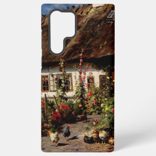 A Cottage Garden with Chickens by Peder Monsted Samsung Galaxy Case