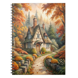 A Cottage in Autumn Fall Notebook