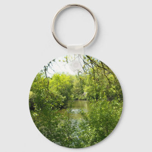 A cottage tucked away keychain
