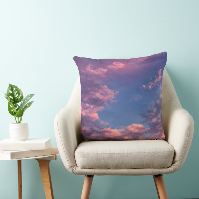 A Cotton Candy Sky  Throw Pillow (Chair)